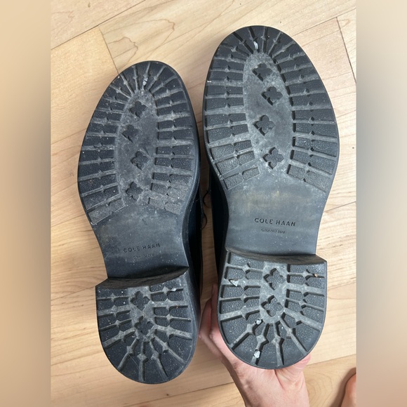 Cole Haan Black Leather Platform Penny Loafers - Picture 7 of 8